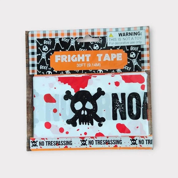Fright Tape 2 Pack Set 30ft Halloween Decor Zombies Infection Zone - Picture 2 of 3